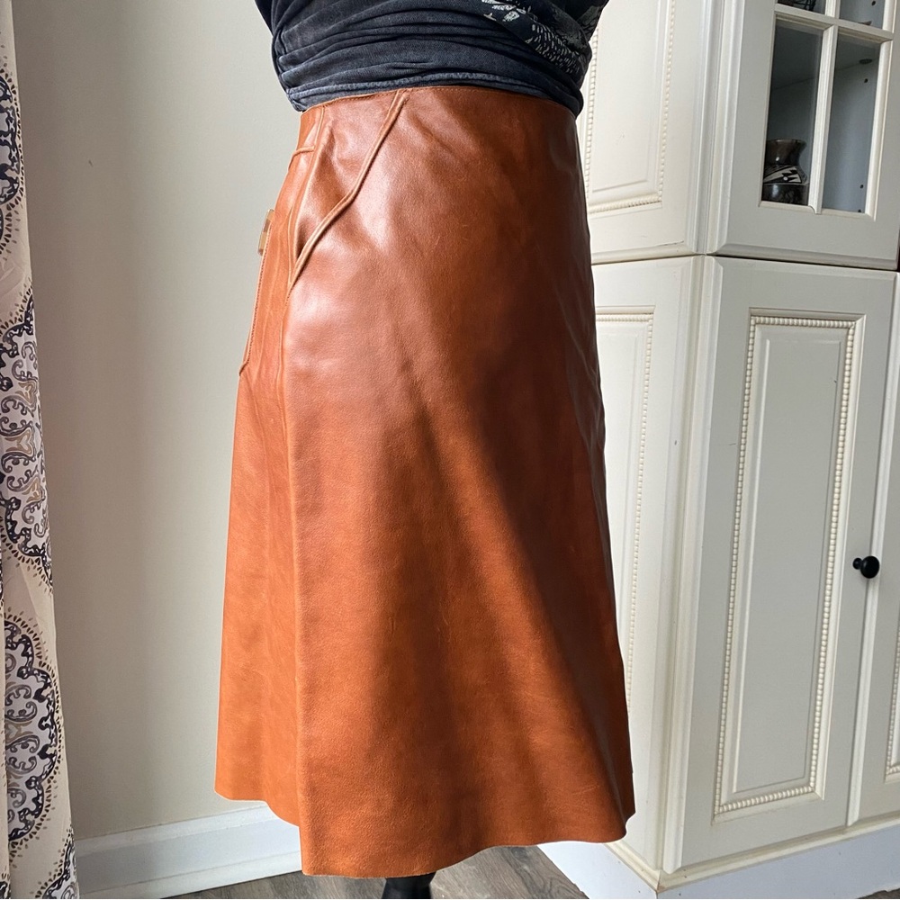 Anne Klein Western Leather Skirt - Picture 5 of 16